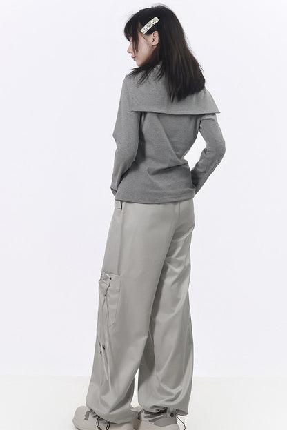 Three-Color Shawl Long-Sleeve