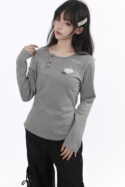 Three-Color Shawl Long-Sleeve