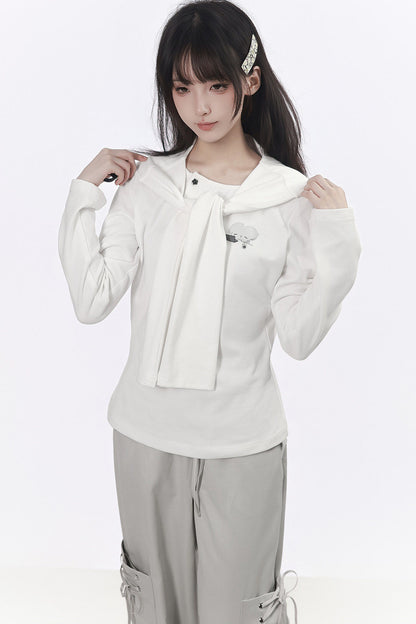 Three-Color Shawl Long-Sleeve