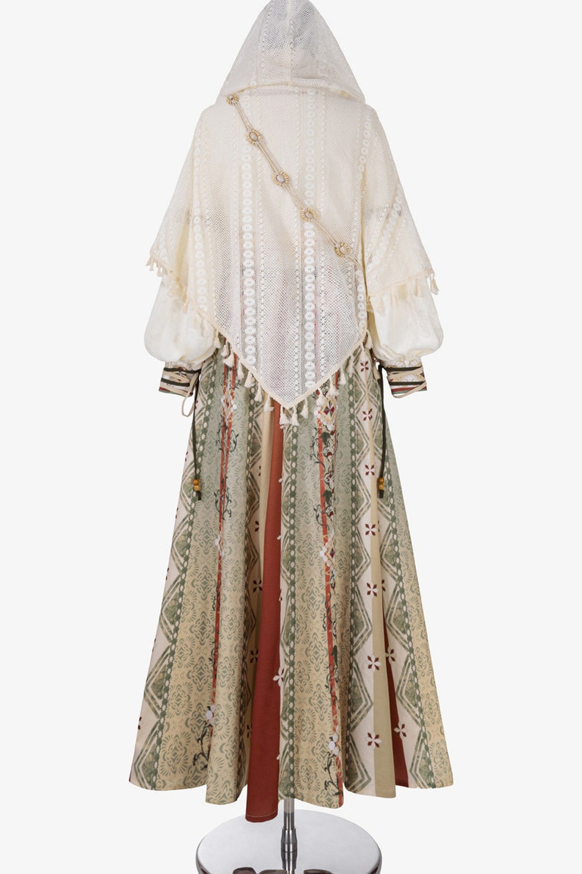 New Chinese Ethnic Top and Skirt Shawl Set-Up