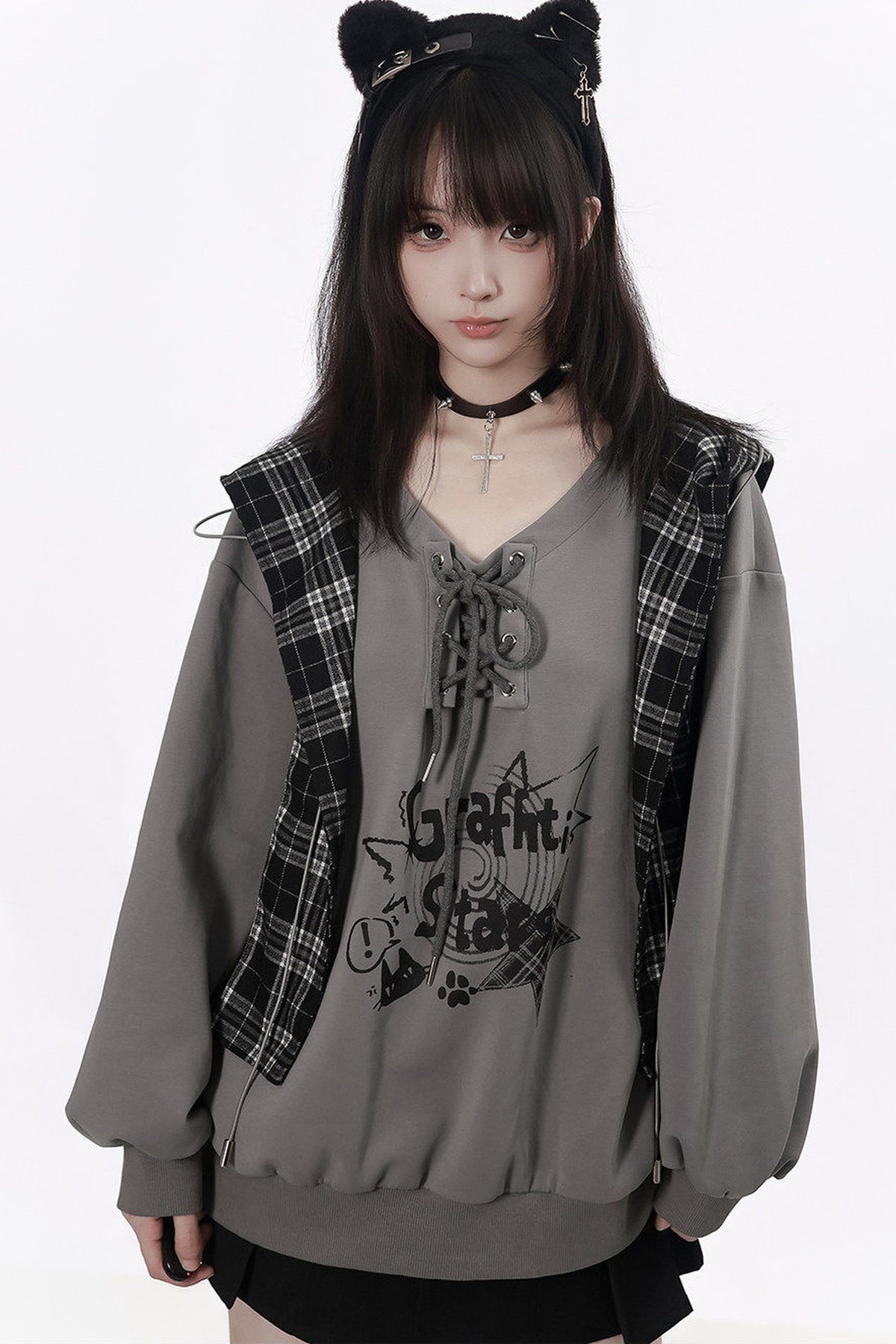 Plaid Shawl Jacket Set-Up