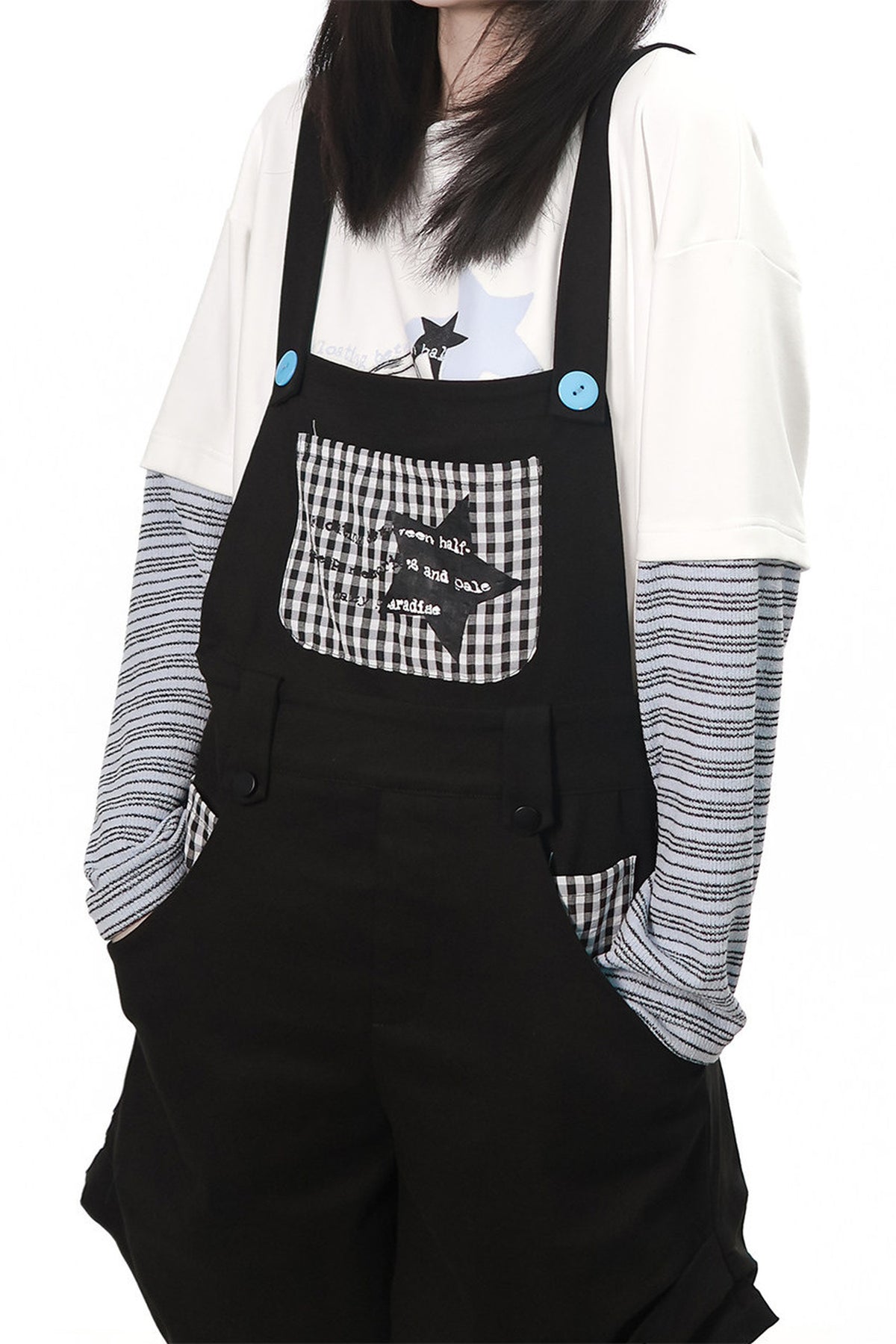 Graffiti Overalls and Striped Top Set-Up