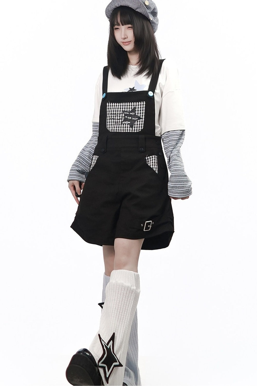 Graffiti Overalls and Striped Top Set-Up
