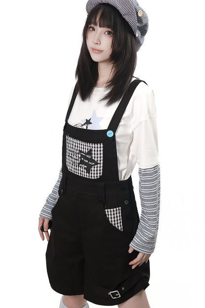 Graffiti Overalls and Striped Top Set-Up