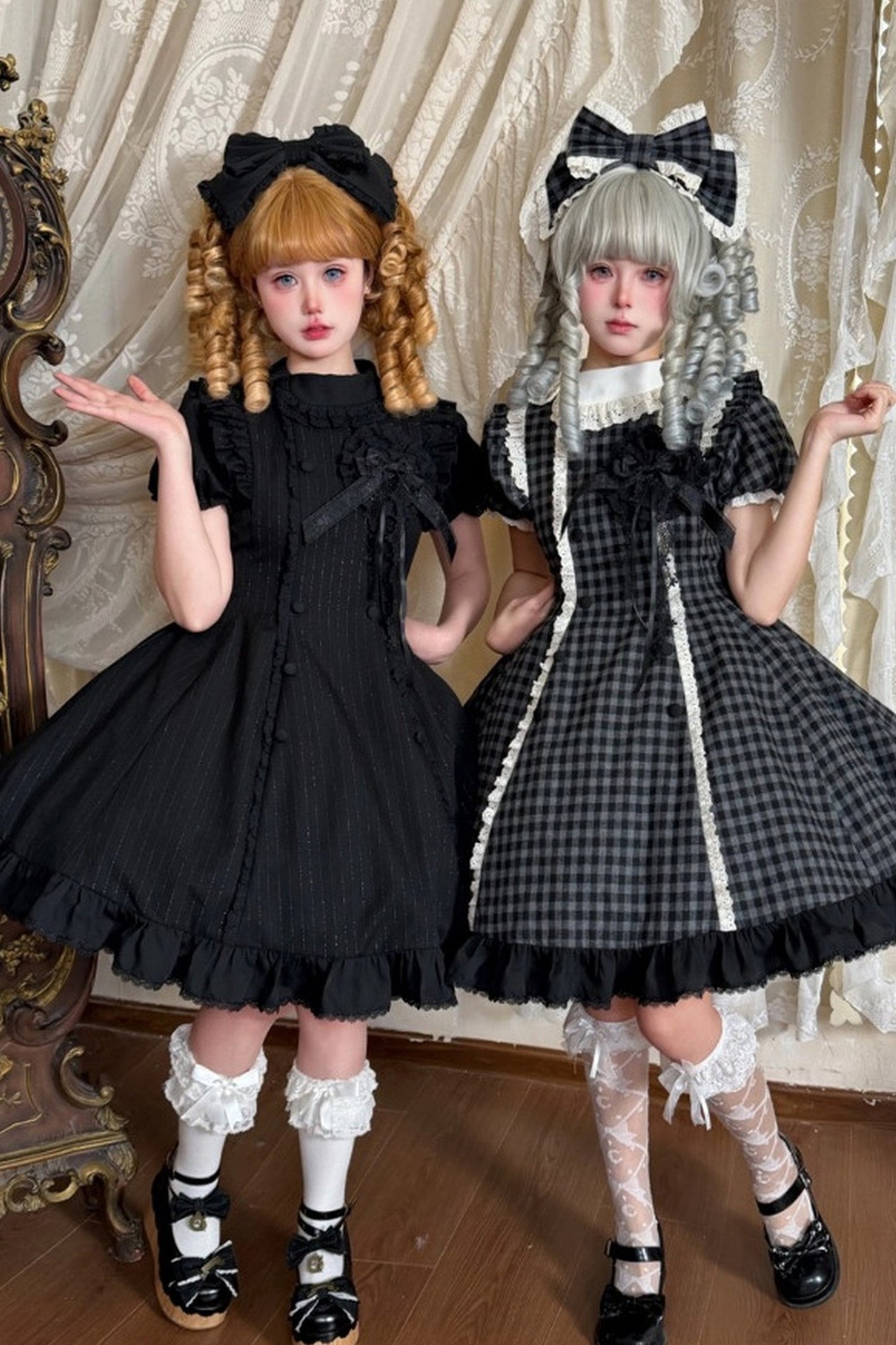おとぎの国のドールチェックロリータドレス