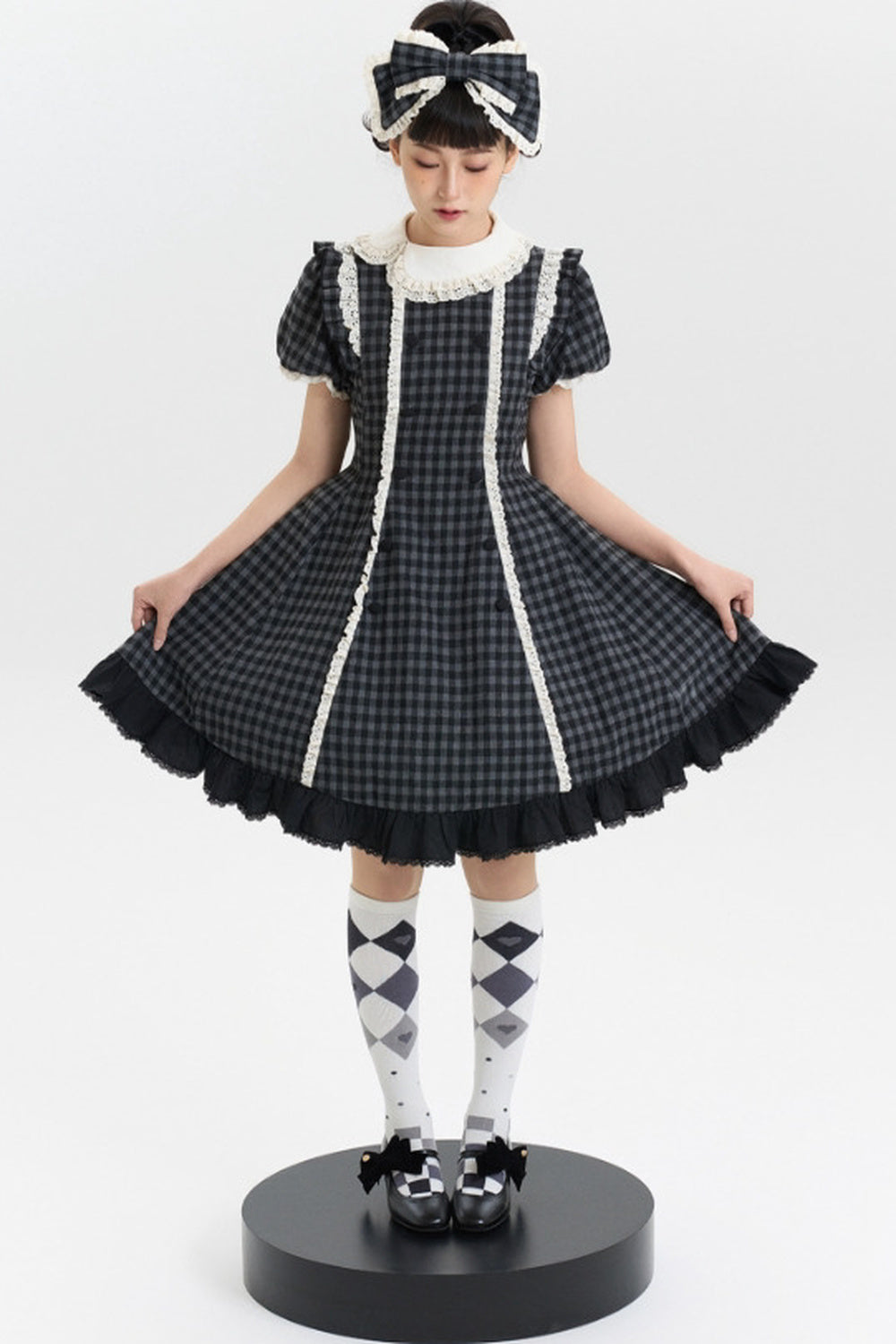 おとぎの国のドールチェックロリータドレス