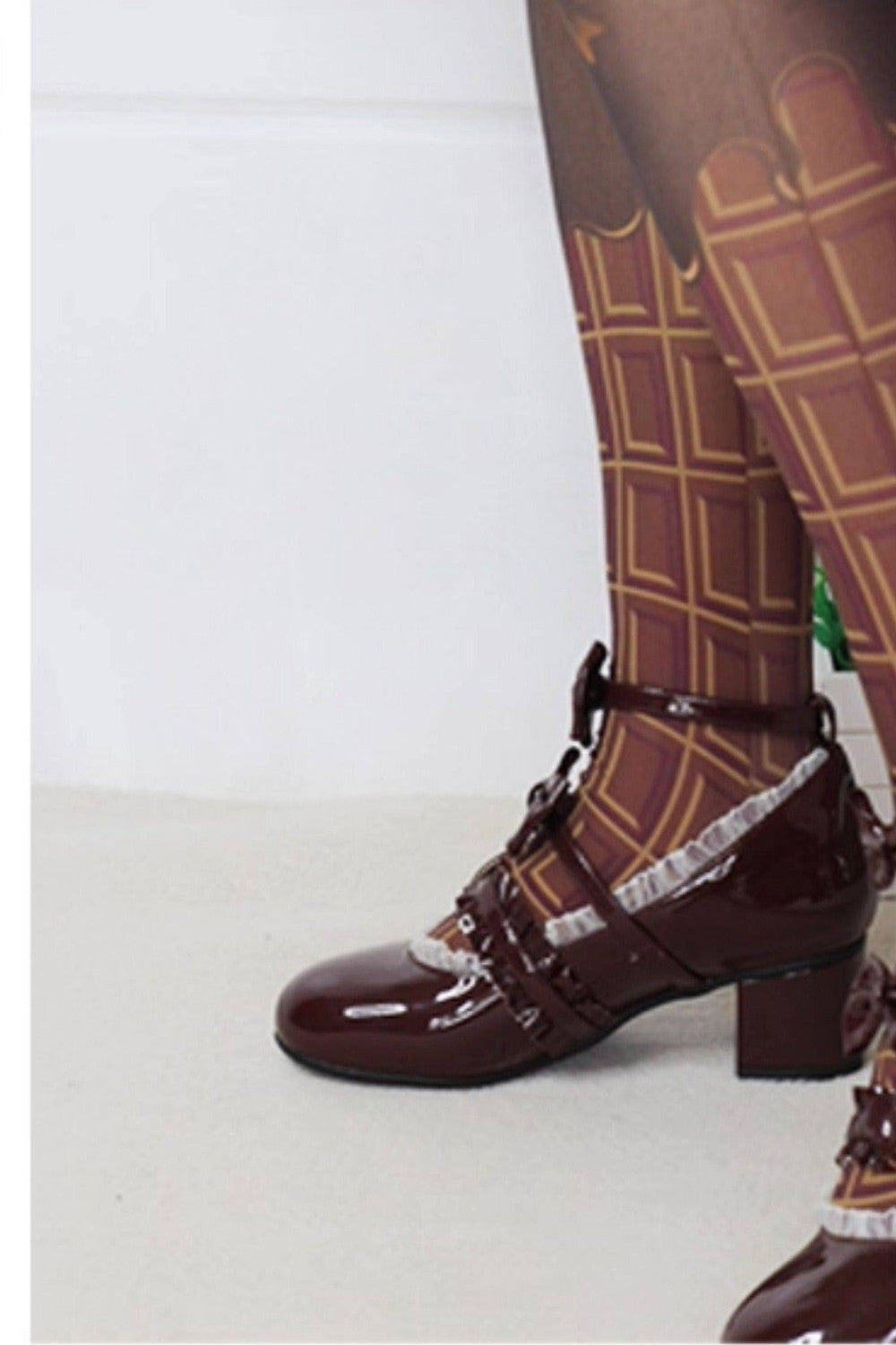 Medias lolita con lazo de chocolate dulce