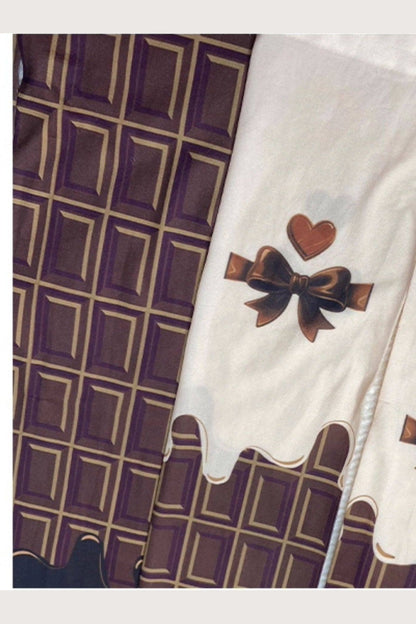 Medias lolita con lazo de chocolate dulce