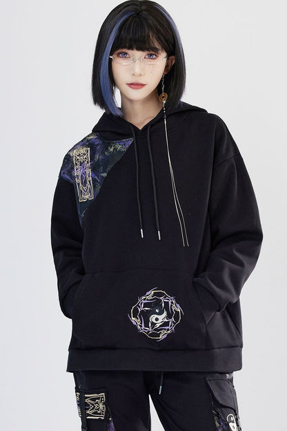 Embroidered Fleece Hoodie and Pants Set-Up