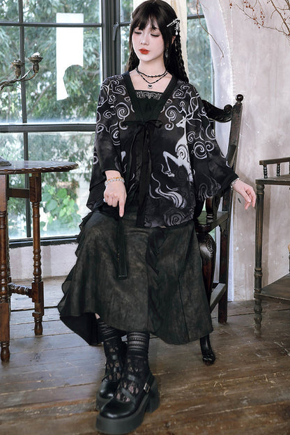 China-Inner-Camisole mit Hirschstickerei