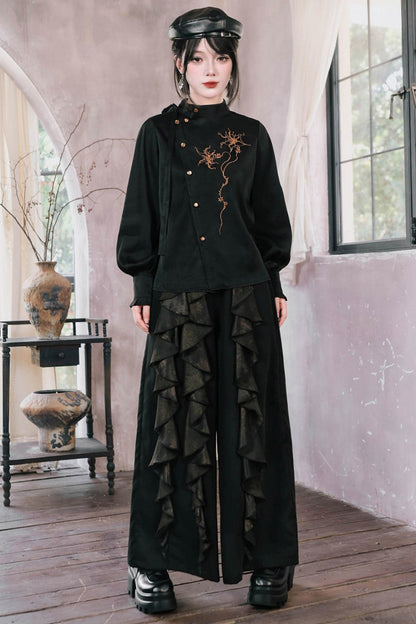 Mandala Irregular Patchwork Wide-Leg Pants