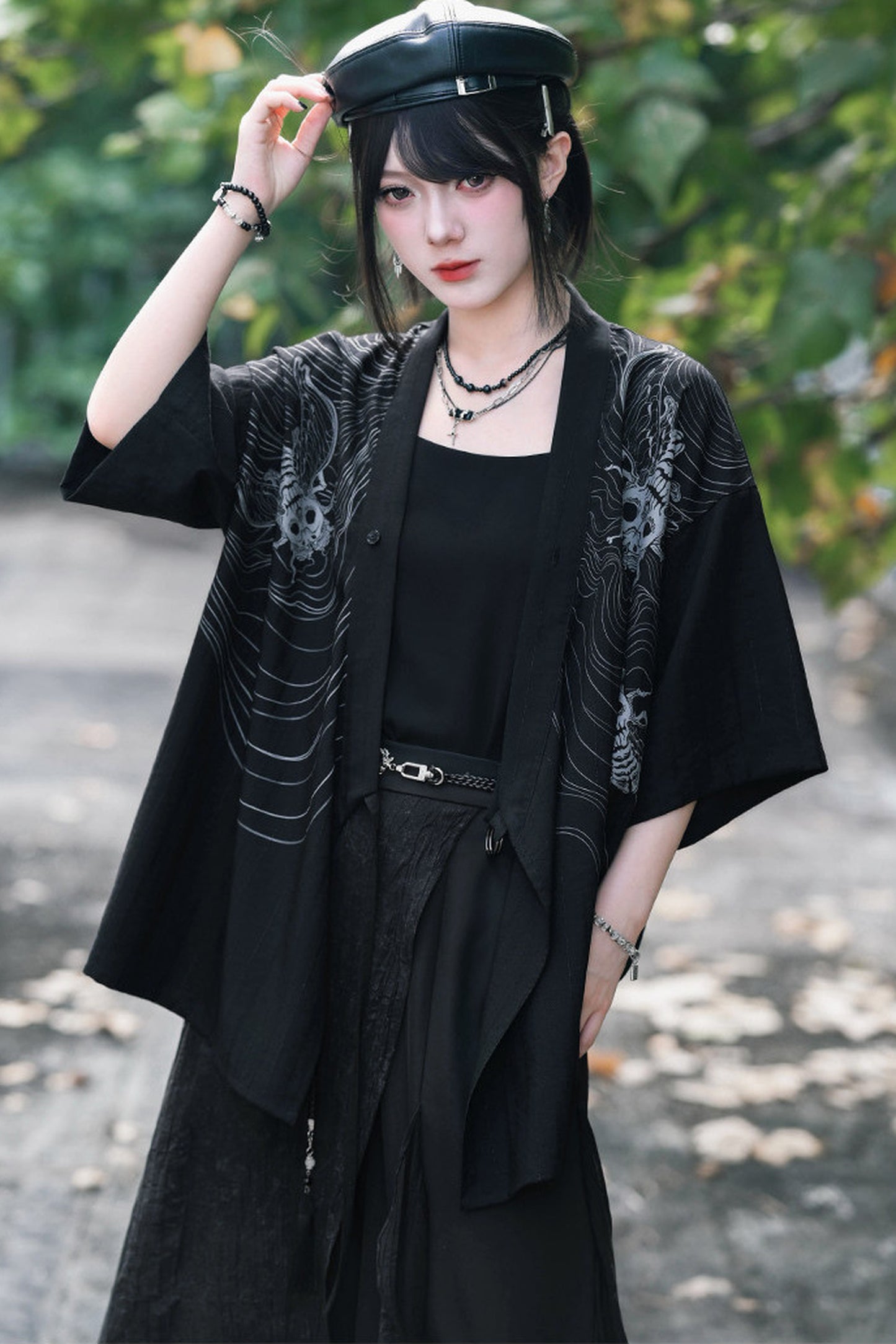 다크 일본풍 차이나 카디건