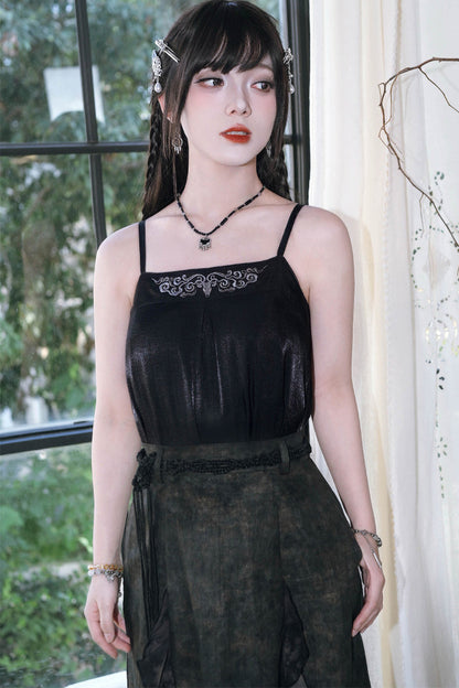 China-Inner-Camisole mit Hirschstickerei