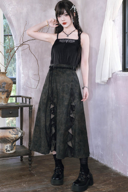 China-Inner-Camisole mit Hirschstickerei