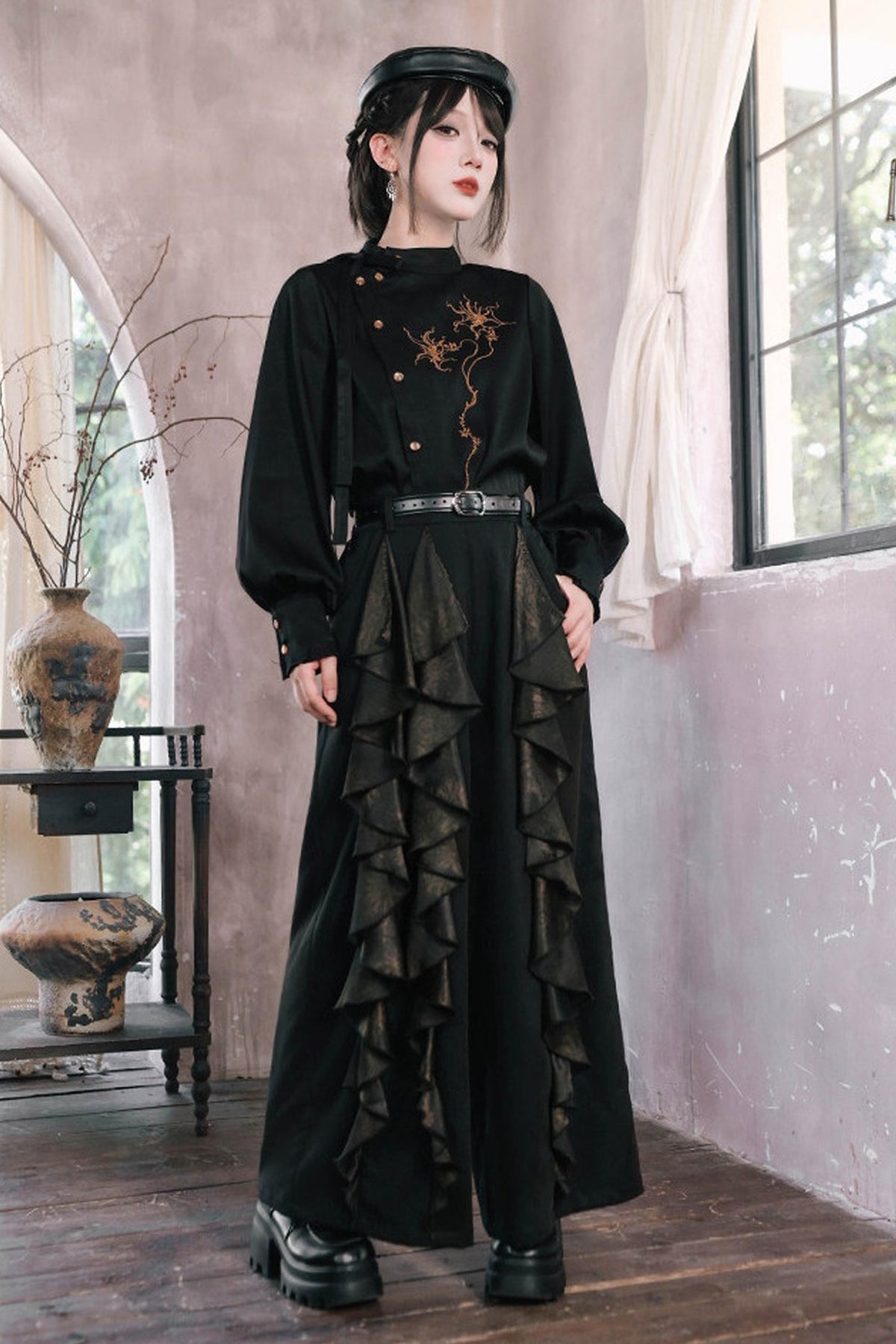Mandala Irregular Patchwork Wide-Leg Pants