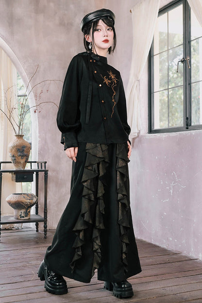 Mandala Irregular Patchwork Wide-Leg Pants