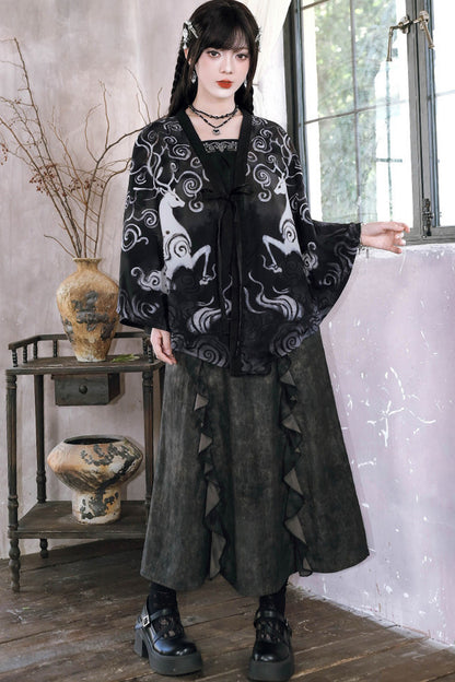 China-Inner-Camisole mit Hirschstickerei