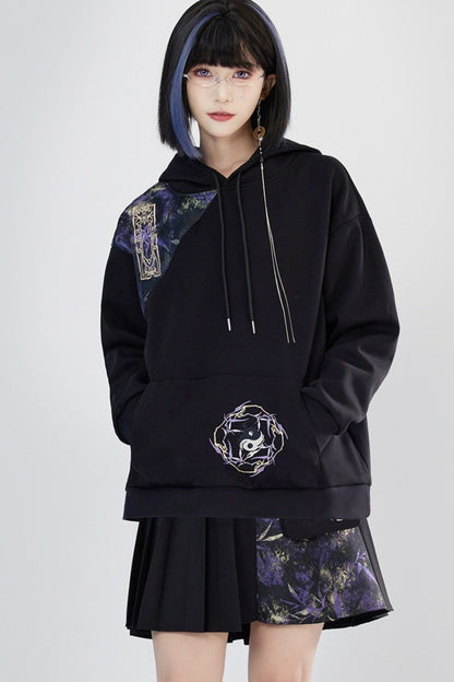 Embroidered Fleece Hoodie and Pants Set-Up