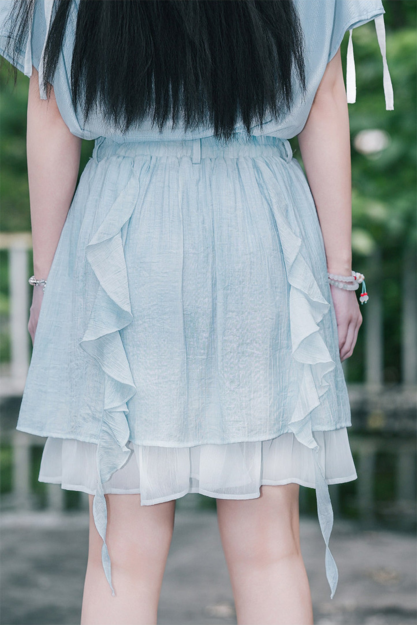 Chiffon-Set im China-Stil mit Hirsch-Print