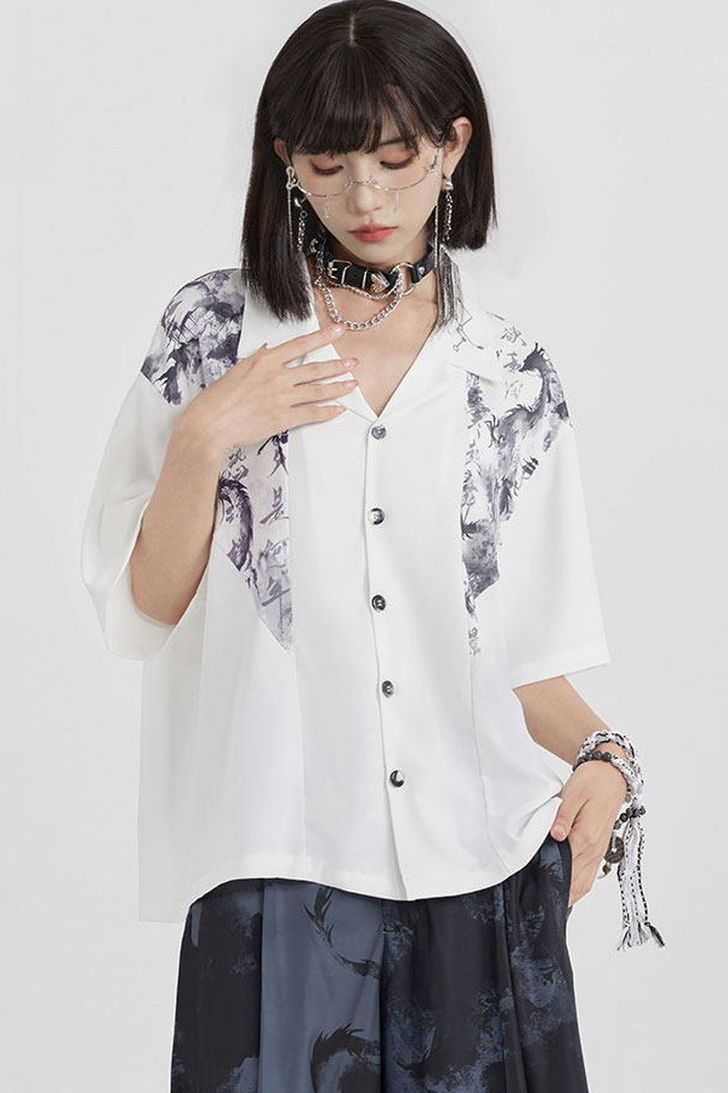 Dragon Shadow Wide-Leg Pants