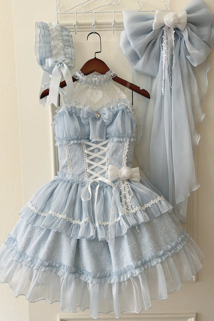 ホルターネックノースリーブシュガーロリータドレス