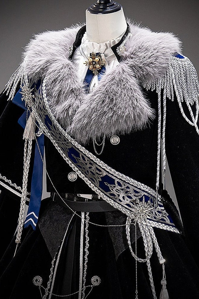 [Pre-order Deadline: December 7] Dark Blue & Black Royal Prince-Inspired Military Lolita Coordinated Outfit 1/2 + Complete Set in Ouji Style