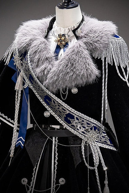 [Pre-order Deadline: December 7] Dark Blue & Black Royal Prince-Inspired Military Lolita Coordinated Outfit 1/2 + Complete Set in Ouji Style