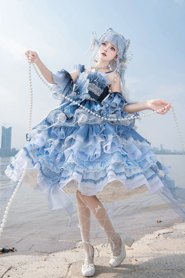Jellyfish gradient fantasy dress + accessories