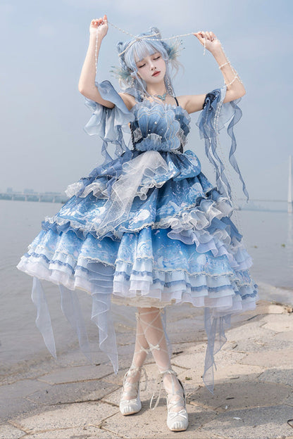 ジェリーフィッシュグラデーションファンタジードレス＋アクセサリー