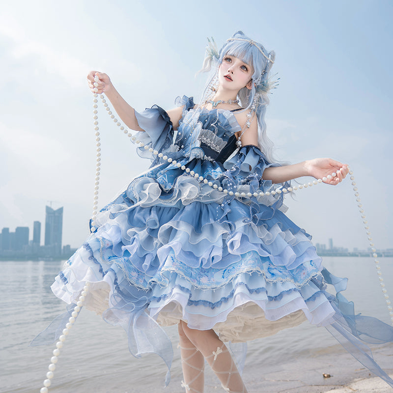 ジェリーフィッシュグラデーションファンタジードレス＋アクセサリー