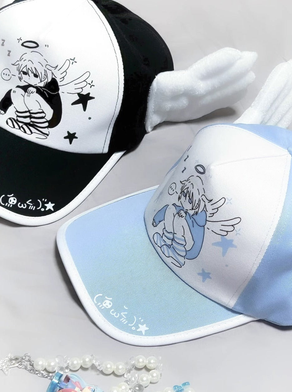 ♡ Y2K 天使の羽 デニム サンバイザー pink ♡Saya໒꒱'s_Shop - 帽子