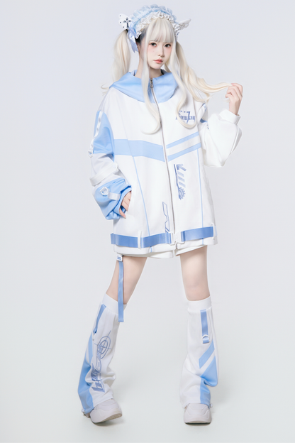 サブカルサイバージャケット+ショートパンツ+レッグカバー