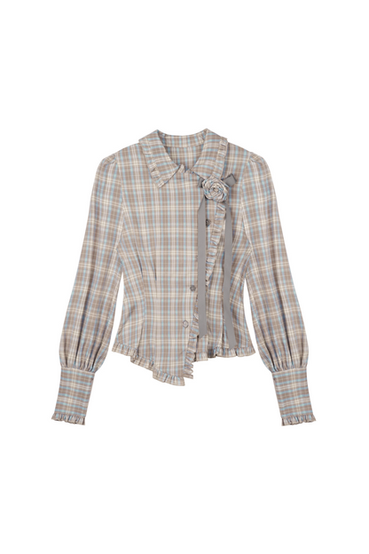 ローズガーデンガールチェックシャツ+ヘアバンド