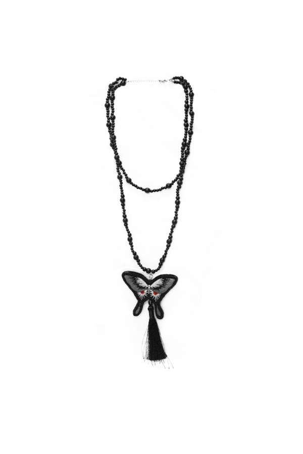 シックバタフライプリントスイングロリータドレス+ジャンパースカート+ヘアバンド+インナー+リボン