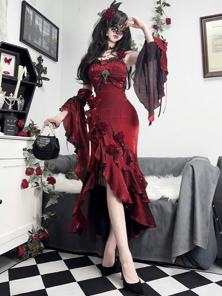 Amour Rose Burgundy Wizard of Oz Serena Purple Mermaid Dress Set