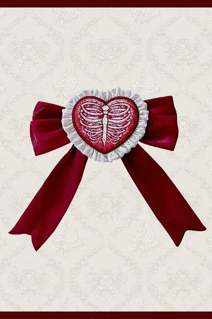 【11月4日予約締切】Strawberry Print Sweet Lolita And Gothic Lolita Series Accessories (Bonnet, Headband, Bone Embroidered Ribbon Brooch, Pair Of Ribbon Hair Clips)
