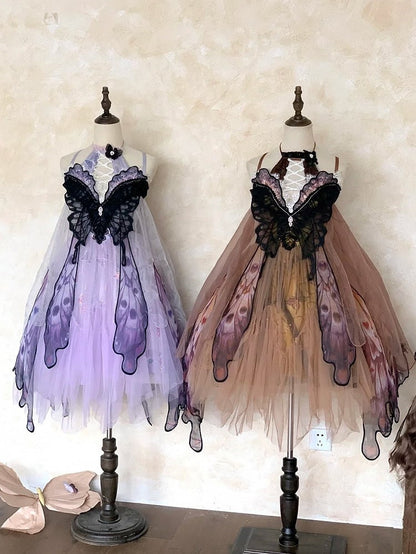 【12月16日予約締切】withered leaf butterfly2.0ゴシックロリータバタフライウイングドレスTypeA/B