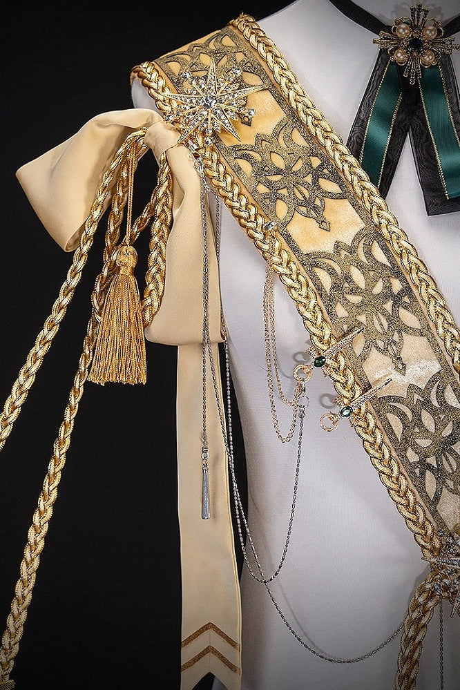 【12月7日予約締切】Dark Green & Gold Royal Prince-Style Military Lolita Set 1/2 + Full Set Ouji Fashion