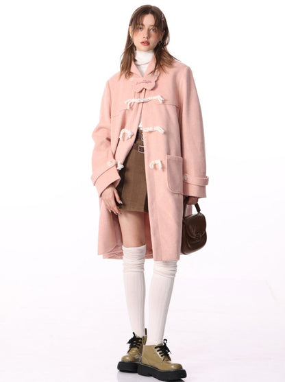 Mid-length Hooded Wool Coat