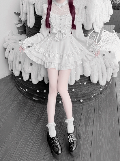 [Pre-order Deadline: April 22] Sweet and Gothic Floral Lace Ruffle Ribbon Dress Suit Full Set