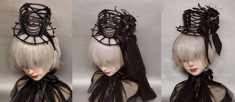 【6月8日预售截止】幻影之夜系列花朵面纱骷髅帽+迷你帽