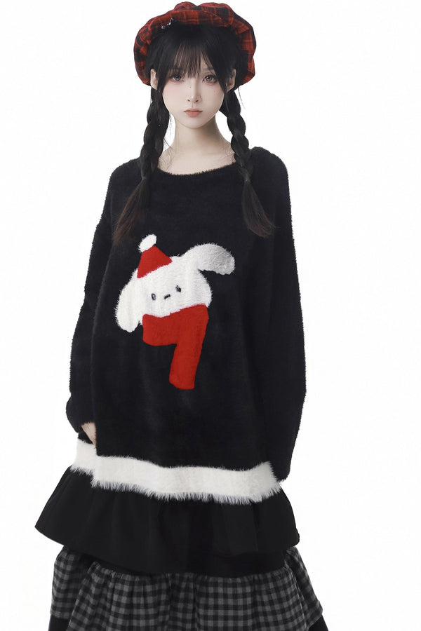 Christmas Velvet Faux Mink Sweater