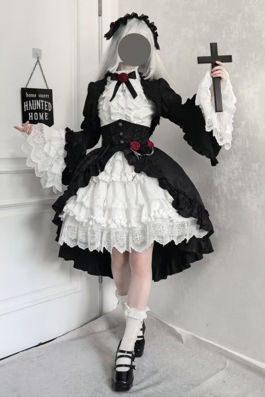 【12月26日予約締切】ブラッドムーンローズラッフルシャツ＋ゴージャスコルセットスカート＋ボレロジャケット＋ヘアバンド