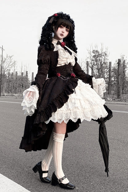 【12月26日予約締切】ブラッドムーンローズラッフルシャツ＋ゴージャスコルセットスカート＋ボレロジャケット＋ヘアバンド