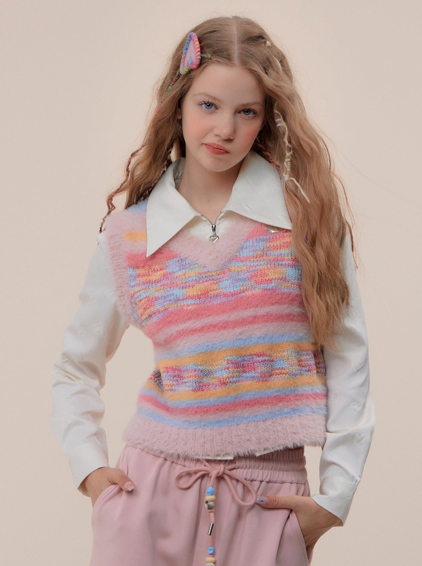 Colorful Dot American Retro Knit Vest