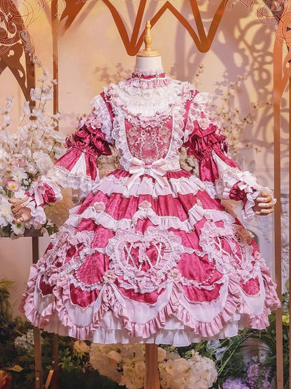 【2月22日予約締切】アンティークベリーローズロマンティックファンタジーロリータショートドレス