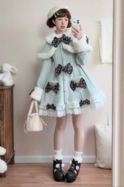 【予約商品】スイートアンドキュートファーケープリボンコート