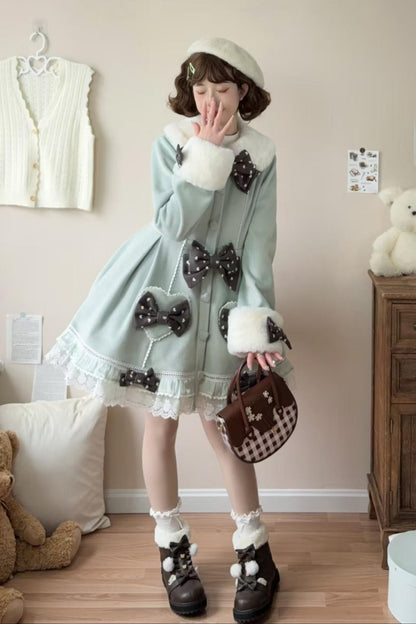 【予約商品】スイートアンドキュートファーケープリボンコート