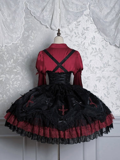 【12月8日予約締切】Black Mist Banquet ゴシックレースジュリエットスリーブシャツ