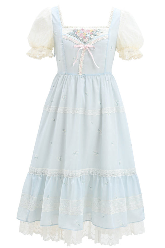 スイートガーリーライトパフスリーブワンピース